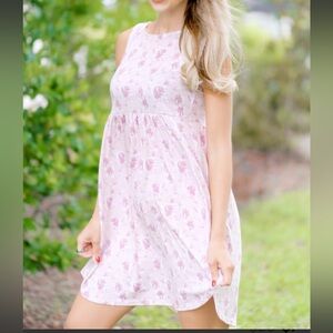 Mauve Floral Sleeveless Dress , Size 2X